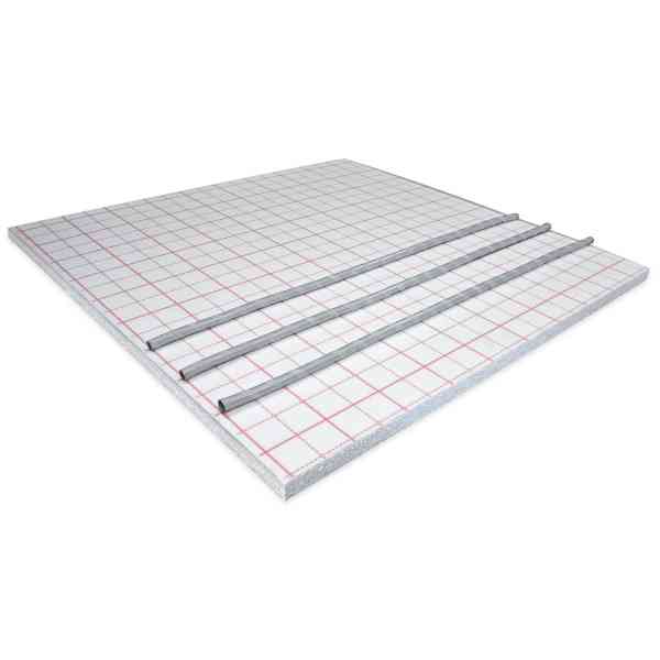 Systemplatten mit Klett-/Velourkaschierung für Flächenheizung Fußbodenheizung